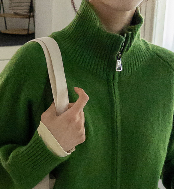 6DA32512HN_Mot Two-Way Zipper High Neck Zip-Up