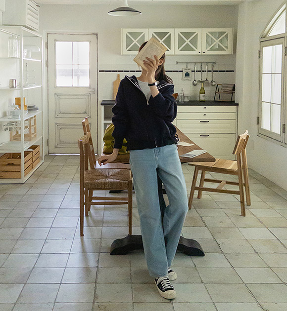 6DA32513HN_The Season Waist String Knit Zip-up