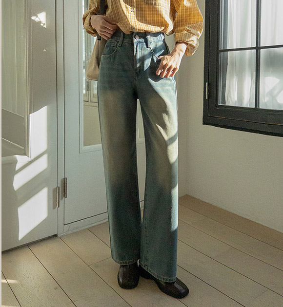 6DA32502JJ_Daily Back Banding Wide Jeans (Short/Basic/Long)