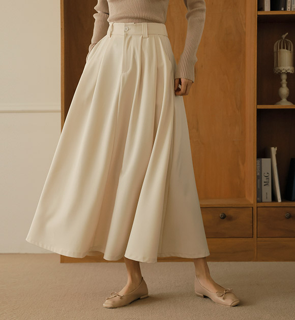 Mood & Back Banded Pintuck Skirt (short/long)