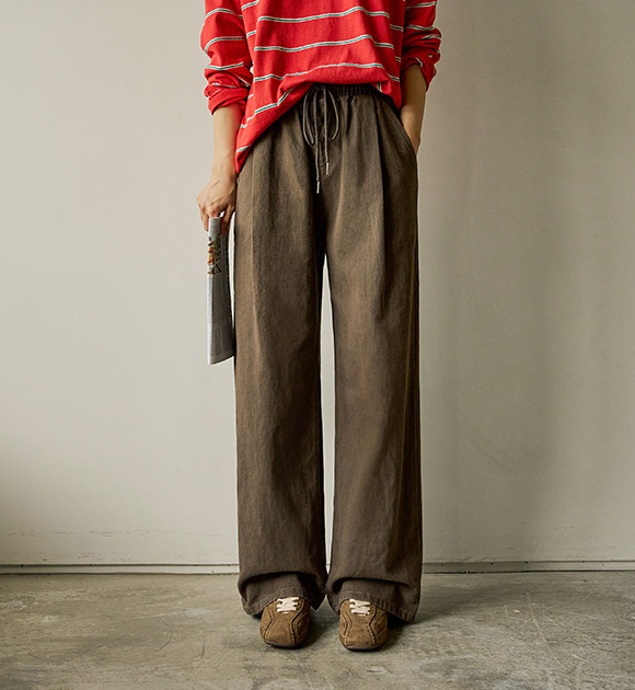 Rich Back Seam Wide Banded Pants(Short/Basic/Long)