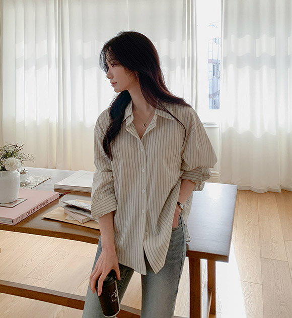 Lowell Stripe Cotton Shirt