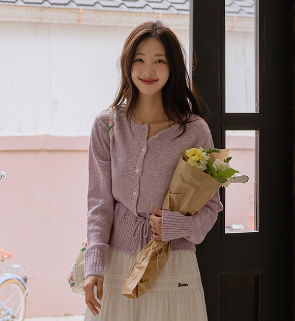 Easy Ribbon Slub Cardigan