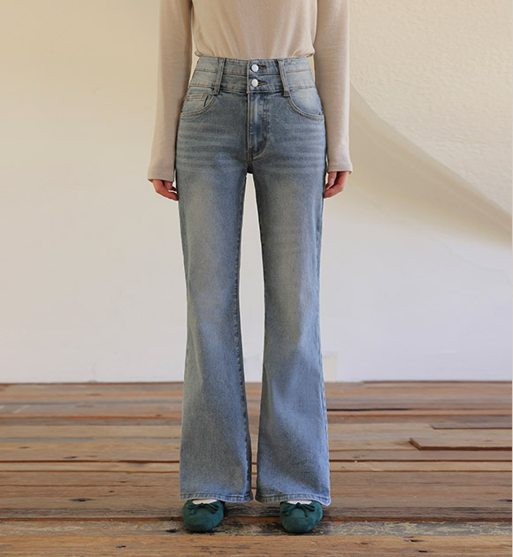 Hip-Enhancing Slim-Line Bootcut Jeans (Short/Basic/Long) 4 seasons/Fleece available