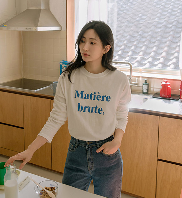 Brugin Color Lettering Long-sleeved Tee