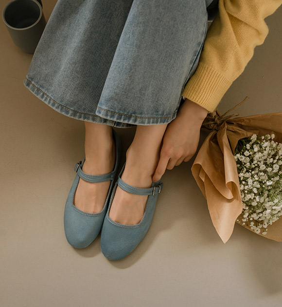 Palette Color Suede Mary Jane Shoes