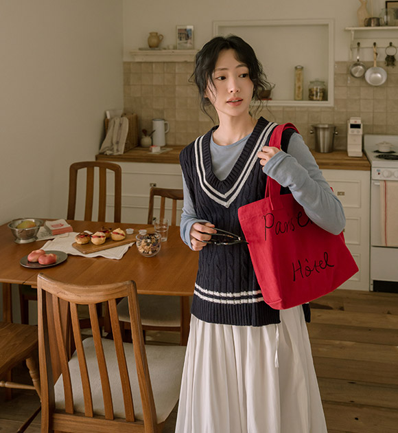 Daily Pick Double Line Knit Vest