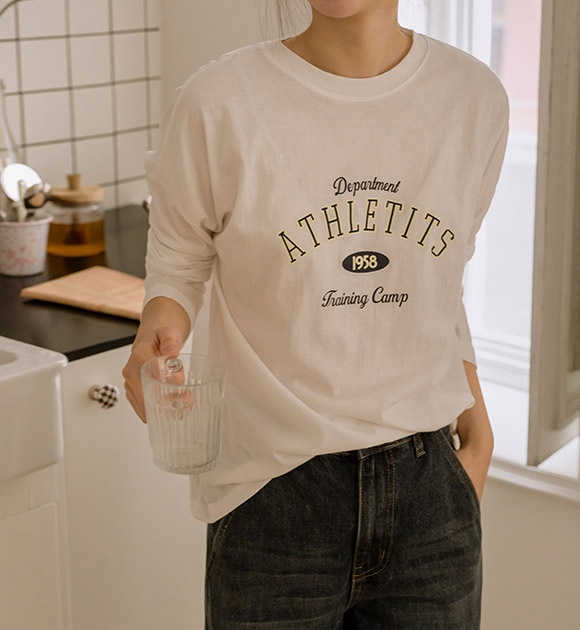 Athletic Print Long-sleeved T-shirt