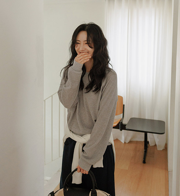 [JUST BETTER] Slub Raglan Knit Tee