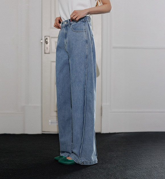 Adjustable Fit Snap-Button Panel Denim (Short/Basic/Long)