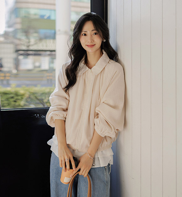 [JUST BETTER] Veil Texture Blouson