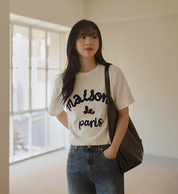 Maison de Print Accent Short-sleeve T-shirt