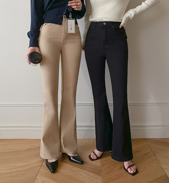 Silk-Like Lyocell Stretch Bootcut Pants (Short/Long)