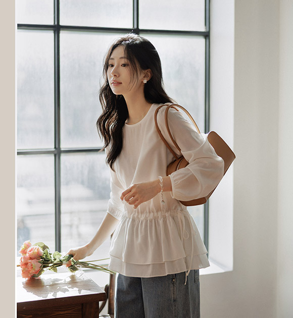 Double-Layered String Blouse