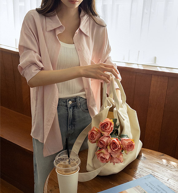 Relaxed-fit Light Vertical Stripe Shirt