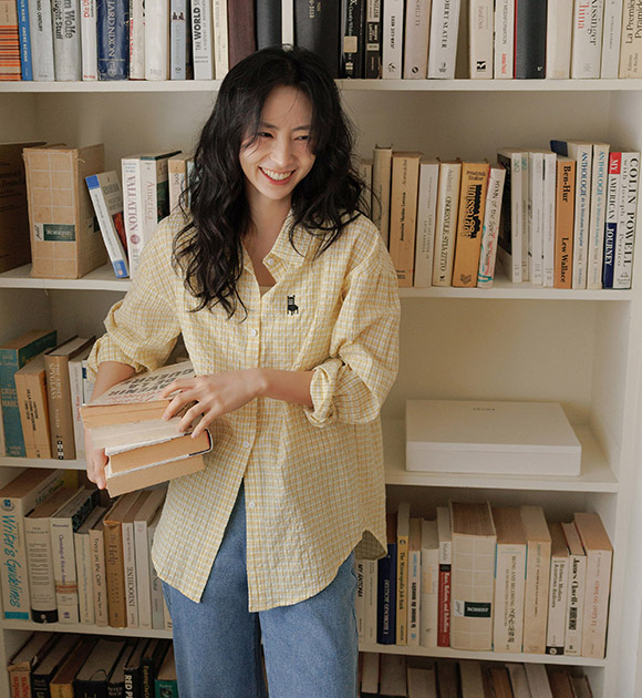 Embroidery Wrinkle-Free Check Shirt