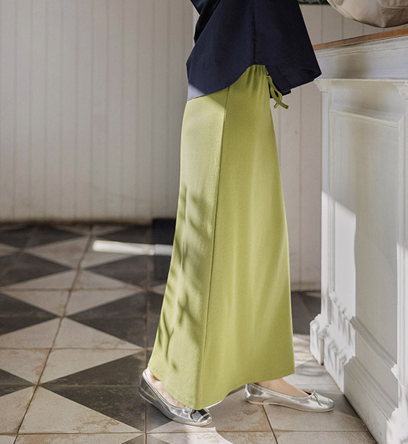 Soft Modal Spandex Banded Long Skirt