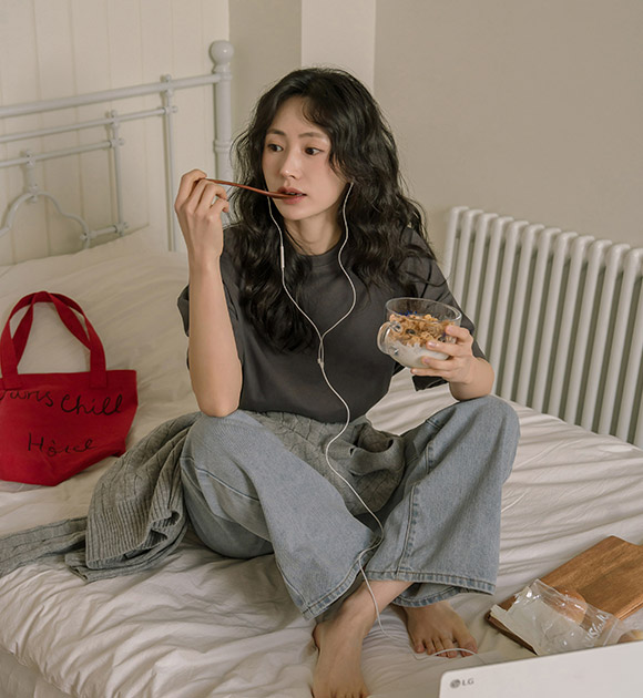 (Dryer safe🙆🏻‍♀️) [JUST BETTER] Care-free Comfort Round Tee