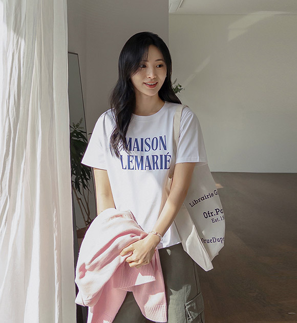 Maison Lettering Minimal Short-sleeve T-Shirt