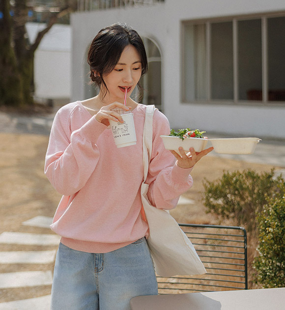 Comfy Relaxed Fit V-neck Cotton Knitwear