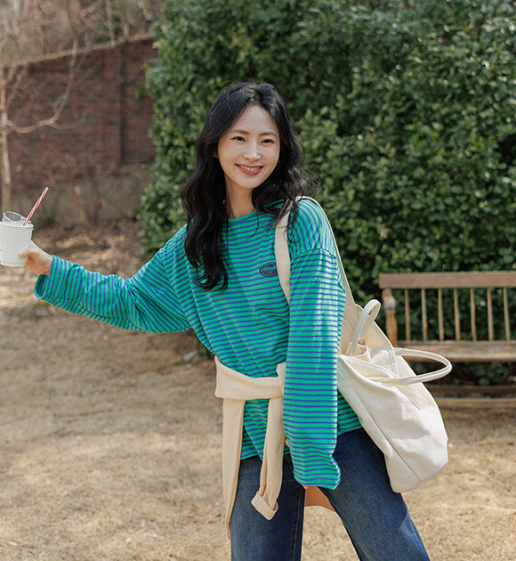 Mighty Striped Loose T-Shirt