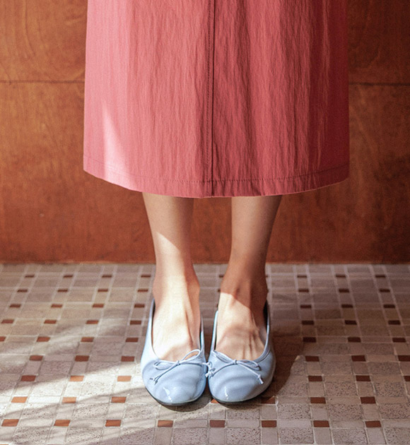 Reves Patent Leather Flat Shoes