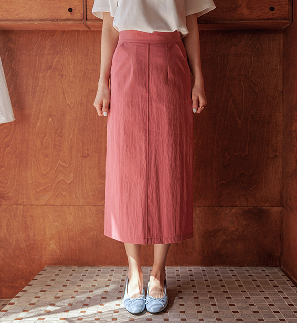 Shirring H-line Back-banded Skirt