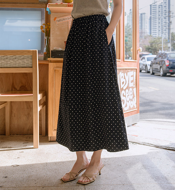 Bonnie Dot Pattern Banding Skirt