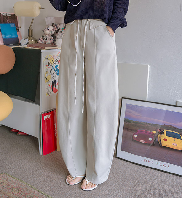 Sold Pocket String Panel Pants