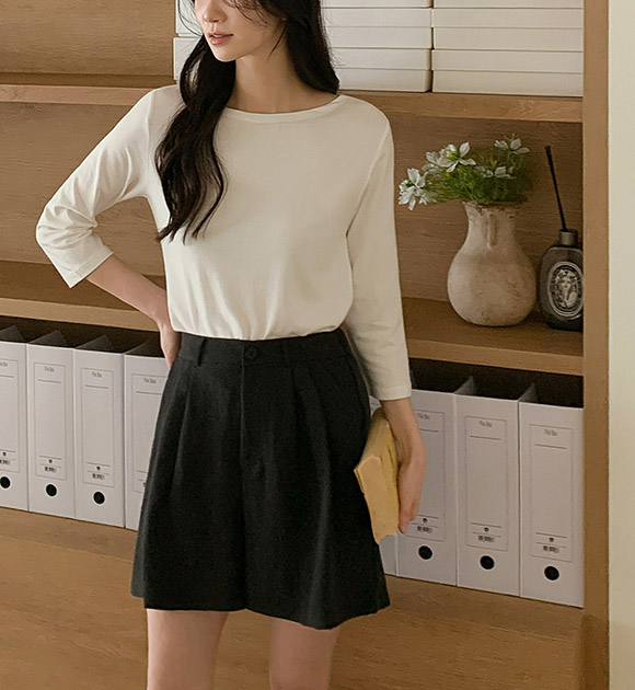 Minimal Modal 3/4‑sleeve T‑shirt