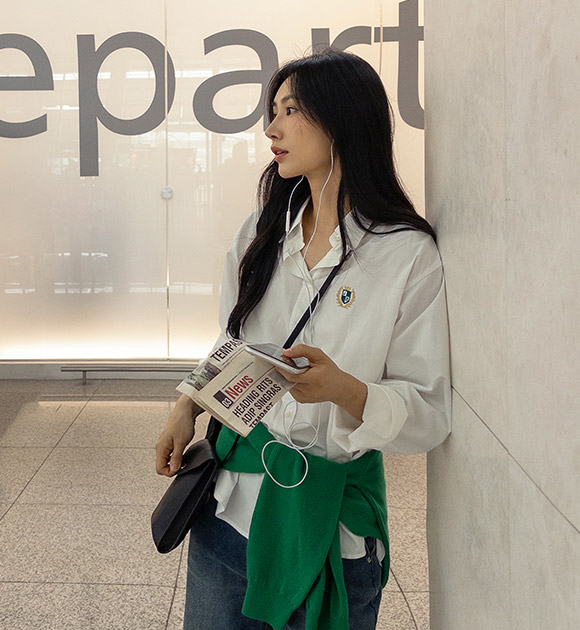 [JUST BETTER] Chest Story Washing Loose-fit Shirt