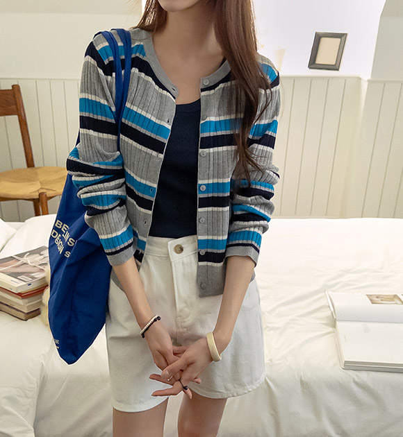 Colorline Cool-Touch Ribbed Cardigan