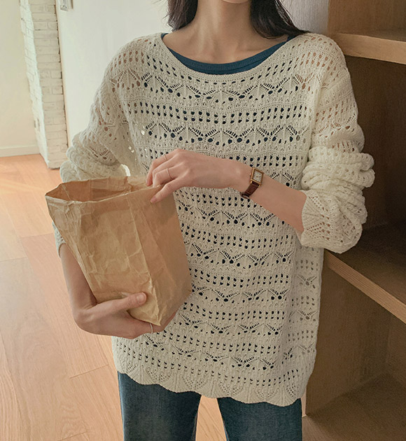 Eyelet Loose Knitwear