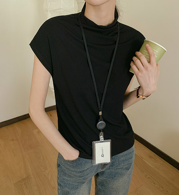 Bella Half-Neck Cap-Sleeve T-Shirt