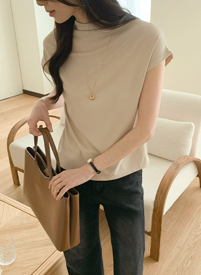 Bella Half-Neck Cap-Sleeve T-Shirt