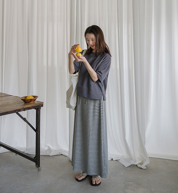 Canola Striped Easy Skirt