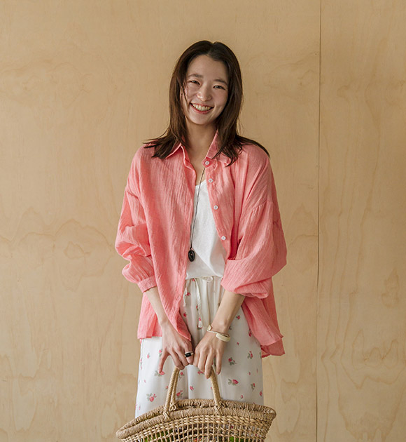 Airy Cotton Color Shirt + Tank Top Set