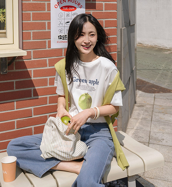 Apple Green Stretch Spandex Short-sleeved Shirt (Shoulder Shawl Set)