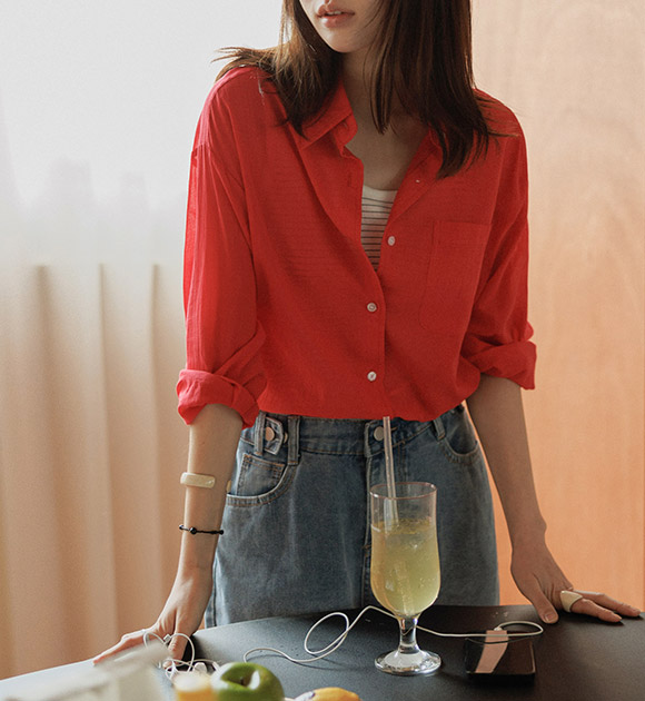Thin and Cool Summer Colored Shirt