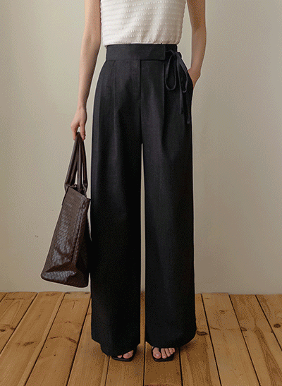 Faded Tencel Strap Denim Pants