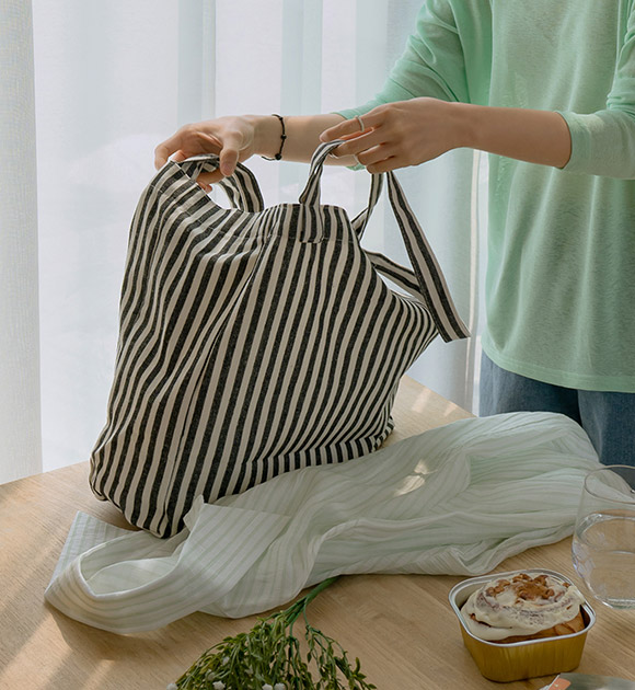 Point-look Striped Eco Bag