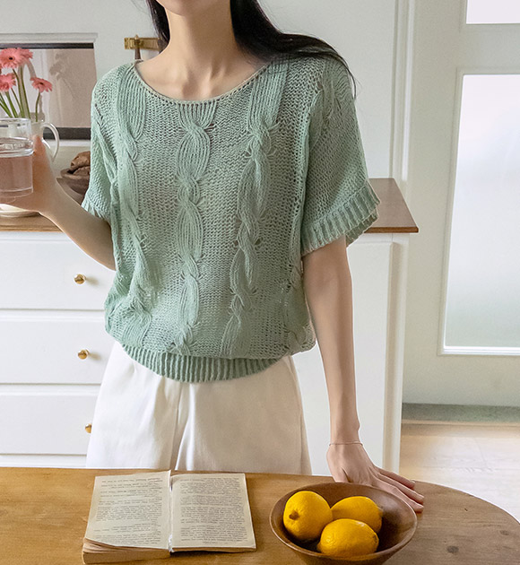 Sorbet Batwing Cable Knitwear