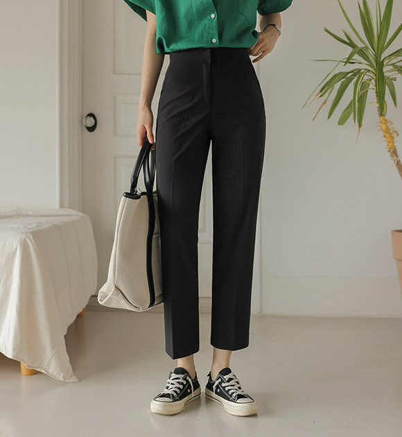 [JUST BETTER] Coolingspan Slim Straight Slacks (short/long)