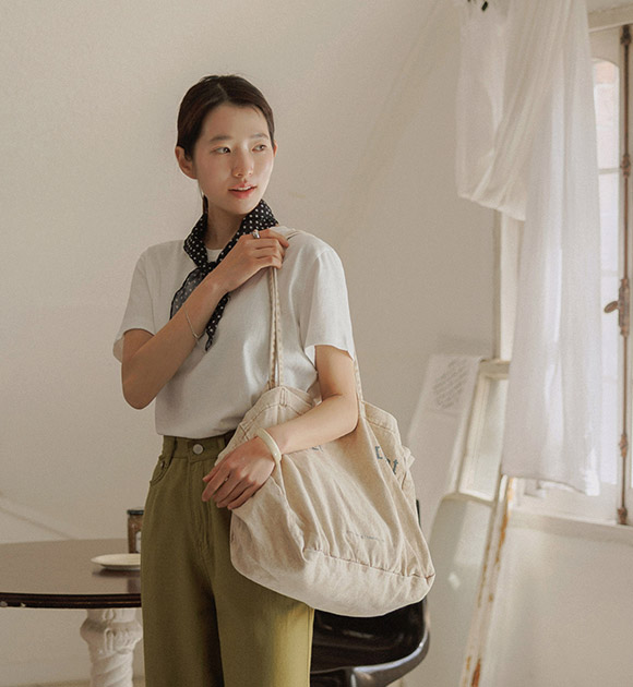 Fade Color Cotton Shoulder Bag