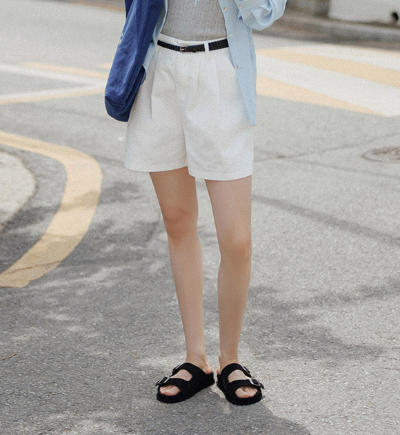 Suede-touch Buckle Strap Slippers