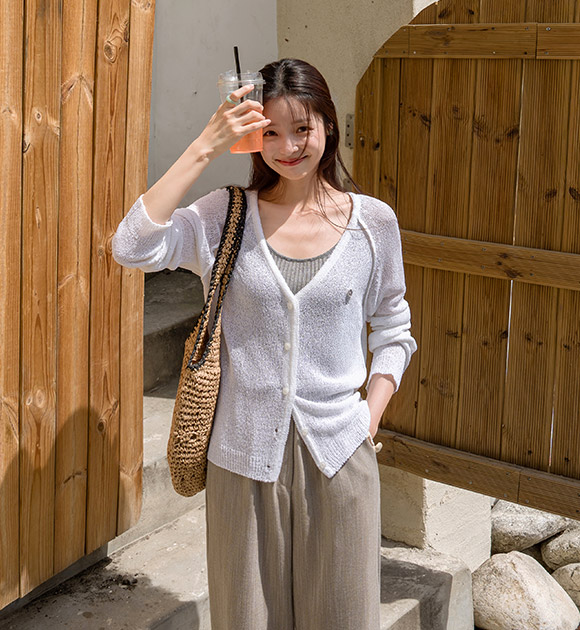 Coconut Silver Patch Boucle Cardigan