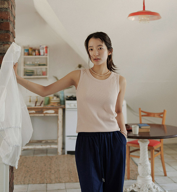 Stretchy Fit Daily Spandex Corrugated Tank Top