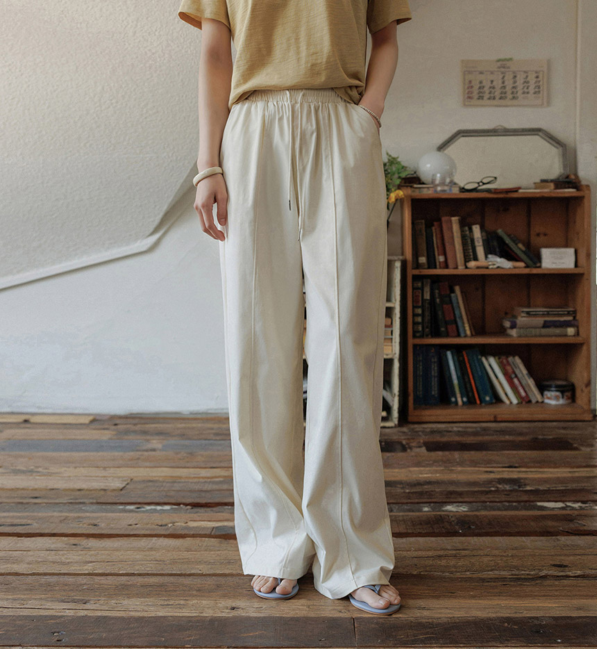 Sierre Front Seam Wide Banding Pants