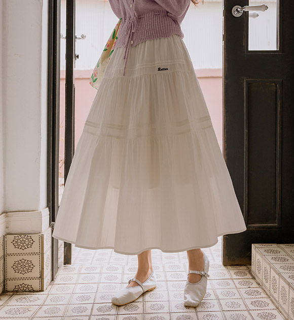 [📢 No. 1 Best-Selling Item / 3rd Restock] [JUST BETTER] Love Me Pintuck Tiered Skirt