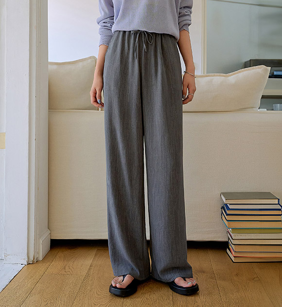 Cover Fit Banded Wide Pants